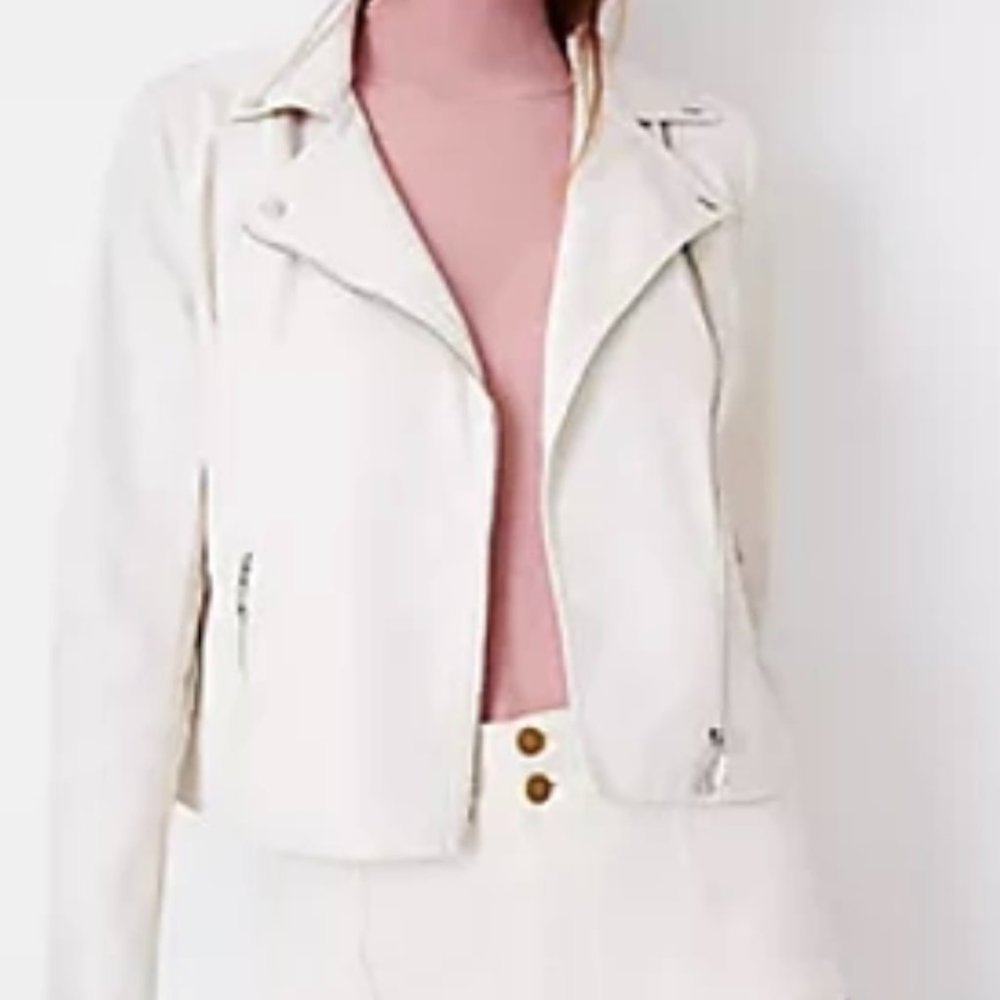 New w/out tags Ann Taylor Faux Leather Moto Jacket - Size 00